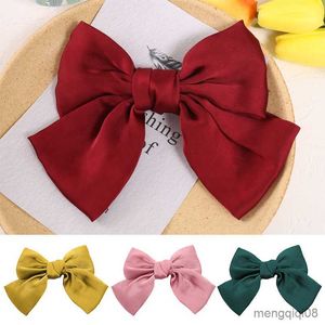 Altre donne Fashion Hairgrips Big Bow Hairpin Cute Red Barrette Pink Hair Clip Girls New Oversize Tinta unita Archi Accessori R230608