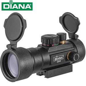 DIANA 3X44 Red Green Dot Mira Telescópio Óptica Tática Riflescope Fit 11/20mm Rail Rifle Mira Mira de Caça