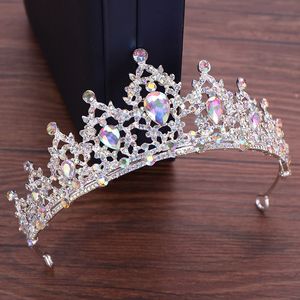 Wedding Hair Jewelry Wedding Hair Tiara Crystal Bridal Tiara Crown Silver Color Diadem Veil Tiaras Wedding Hair Accessories Headpieces Head Jewelry 230607