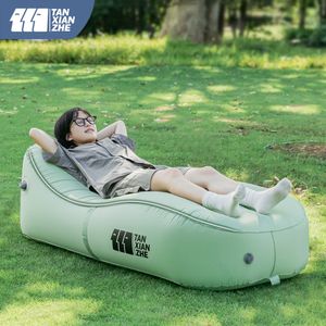 Outdoor-Pads TANXIANZHE Aufblasbares Luftsofa, tragbar, wasserdicht, verhindert Luftaustritt, für Hinterhof, Seeufer, Strand, Reisen, Camping, Picknick, 230607