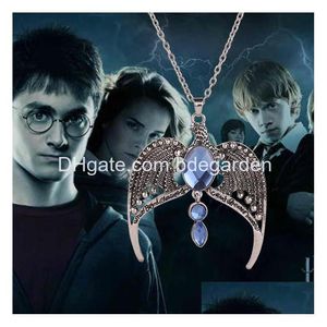 Anhänger Halsketten Ravenclaw Halskette Horkrux Vintage Antik Silber Adler Krone Diadem Schmuck Ketten Drop Lieferung Anhänger Dhwso