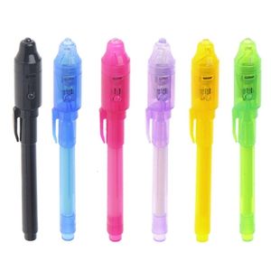 Marcatori 6PcsSet Penna a inchiostro invisibile incorporata nella luce UV per la sicurezza da usare 230608