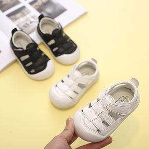 Sandálias Sapatos Bebê Menina Tênis Infantil Solado Cor Sólida Verão Meninos Praia Preto Branco 230608