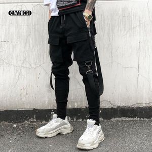 Pantolon Erkekler Çok Yüksek Elastik Bel Tasarım Harem Pant Street Punk Hip Hop Gündelik Pantolonlar Joggers Erkek Dans Pantolon