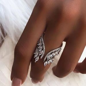 Wedding Rings Female Angel wings Ring 100% 925 sterling Silver Diamond Zircon cz Engagement Band For Women Finger Jewelry Gift 230608