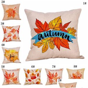 Kissenbezug Thanksgiving Maple Leaf Er 18X18 Zoll Herbst Letter Print Sofa Wurfkissen Kissen Dbc Drop Delivery Home Garden Texti Dhfa0