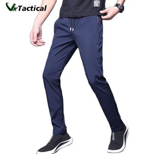 Hosen Sommerhosen Herren dünne Stretch koreanische lässige Hose Schlanker Fit Chino Elastic Taille Jogger Kleidhose Männlich schwarzblau