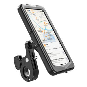 Ramki rowerowe Acrunu Motorcycle Phone Holder MTB Waterproof Cell 360 Rotation Electric Scooter do roweru 230607