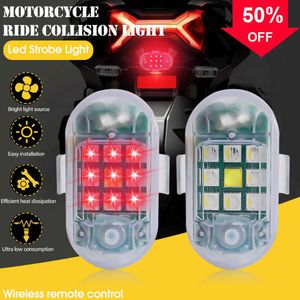 Nuova luce stroboscopica a LED con telecomando senza fili per motocicletta, bici, lampada anti-collisione, indicatore flash, luci impermeabili