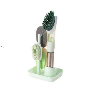 4 Replaceable Kitchen Tools Sets Garden And Home Automatic Liquid Filling Cleaning Brushes Set Wash Dishes Convenient JN08