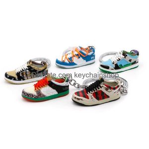 Keychains Lanyards Wholesale Designer Sneaker Trendy Pvc Sport Shoes Key Chain 3D Keychain Bag Pendant Accessories 47 Option Drop Dh5Le