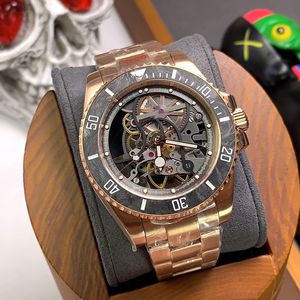 Hollow Out Mens Watch Automatic Mechanical Watches 40mm Fashion Business Wristwatches 904l Stainless Steel Wristwatch Montre De Luxe