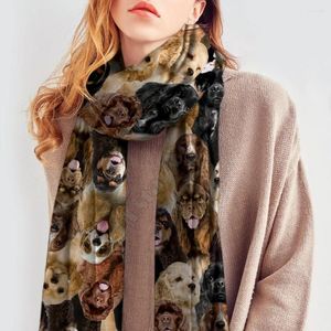 Scarves You Will Have A Bunch Of American Cocker Spaniels Printed Imitation Cashmere Scarf Autumn And Winter Thickening Warm Shawl