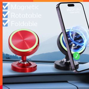 Novo suporte de telefone de carro luminoso forte montagem magnética suporte de telefone celular brilho noturno GPS de carro suporte para iPhone 14 Samsung Xiaomi