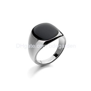 Anel Solitaire Pretty Mens Rings Italina For Men Gemstone Austria Crystal Plated Sier Fashion Steel Inoxidável Drop Delivery J Dhc1G