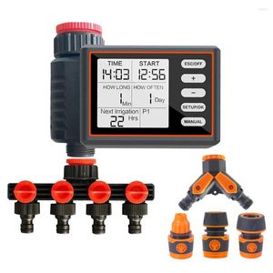 Equipamentos de rega automático temporizador de água programável controlador de aspersão com lcd para mangueira ao ar livre torneira irrigação gramado sistema digital