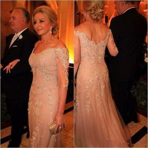 Elegent Of Bride Dresses V Neck Long Sleeves Mermaid Off Shoulder Lace Appliques Crystal Beads Formal Weddings Mother Of The Groom Gowns