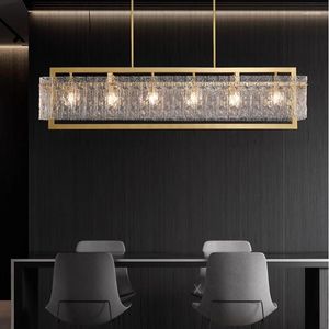 Chandeliers AiPaiTe Copper Light Luxury Designer Dining Room Chandelier Post-modern Minimalist Living Island Table Lamps