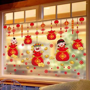 Adesivi murali Decorazioni per l'anno cinese tradizionale 2023 Adesivo per finestra Tiger Winter Spring Festival Room Decor Wallstickers