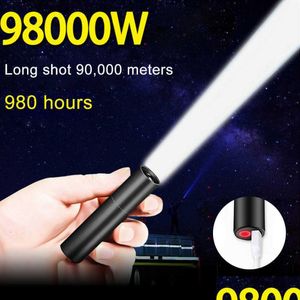 Flashlights Torches Mini Led Rechargeable Flashlight 3 Flash Lighting Mode Torch Tactical Powerf Outdoor Portable Linternas Nitecore Dhecb