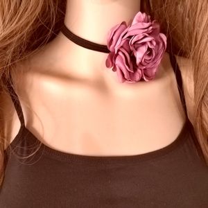 Gothic Elegant Big Rose Flower Clavicle Chain Necklace Women Bridal Sexy Adjustable Choker Mariage Trendy Jewelry Accessories