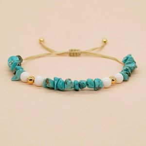 Strand Go2Boho Crushed Turquoise Stone Beaded Miyuki Bracelet Adjustable Friendship For Women Trendy Jewelry