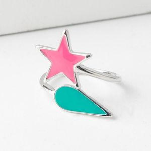 Bröllopsringar 2023 X Hisoka Ring Silver Color Teardrop Star Layered Open Classic Cosplay Anime smycken Tillbehör