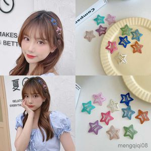 Other 1PC Kids Star Hair Accessories Cartoon Clip Child Barrette Korean Flower Hairclips Cute Headdress Print Hairpins for Girls R230608