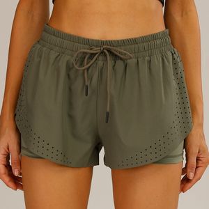 LL Damen-Yoga-Shorts, Outfits, hohe Taille, Sportbekleidung, Übung mit Taschen, kurze Hosen, Mädchen, laufend, elastisch, verhindern, Garderobe, Culotte, Doppeldecker, SH-0081