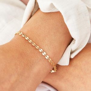 Länk armband hawaiian smycken stål för kvinnor rund kedja mode guldfärg enkla armband gåvor droppar