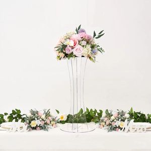 Acryl Crystal Wedding Road Lead Stable Flower Candlestick Centerpiece impreza Dekoracja ślubna