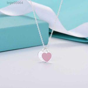 Brand t Single Peach Heart Pendant Necklace Fashion Charm Dropping Oil for Women Designer Jewelry Free Box 22u6b{category}