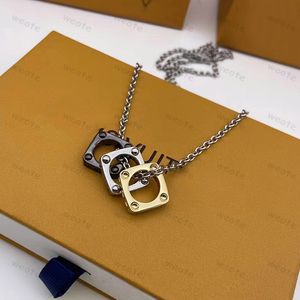 Bold Titanium Steel Necklace Designer necklaces for women Jewelry three Color Carved V Pendant Hip Hop mens necklace Collarbone Chain gifts