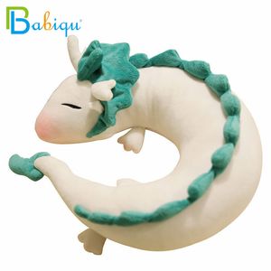 Bonecas de pelúcia moda desenho animado Dragão Anime Miyazaki Hayao Spirited Away Haku Boneca fofa em forma de U Brinquedos de pelúcia Travesseiro Bonecas presente para crianças Crianças 230608