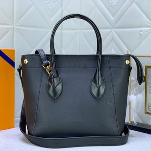 Top Quality Tote Shopping Bag Women Handbags Purse Cowhide Leather Double Handle Removable Strap Zipper Closure Bottom Nail Plain Handbag M54843