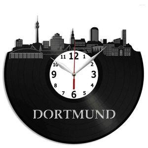 Настенные часы Dortmund Skyline Art Clock Уникальный винтаж - персонализированное украшение дома 12 дюймов