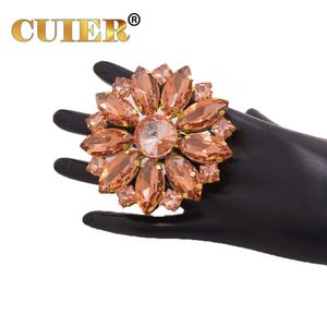 Solitaire Ring CuiEr Anéis grandes para mulheres, homens, 7,5 cm, joias da moda, luxuoso, anel de cristal, pedra preciosa, para casamento, show de palco 230607