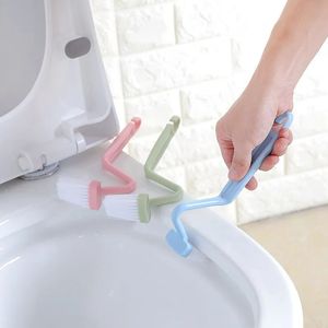 Curved Handle Cleaning Brush Japanese-style S-shaped Curveds Handle Soft Hair No Dead Corner Toilet Cleaner Bathroom Supplies