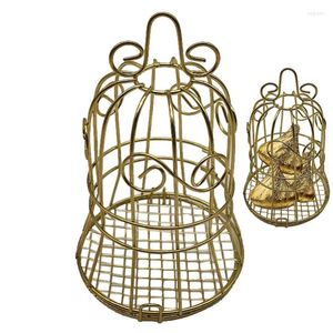 Present Wrap Metal Gold Vintage Retro Bird Cage Candy Boxes Hollow Birdcage Chocolate Box For Wedding Party Födelsedagar