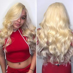 Wigirl blond 13x4 spets främre mänskliga hår peruker 613 kroppsvåg spets frontal peruk brasilianskt hår för kvinnor