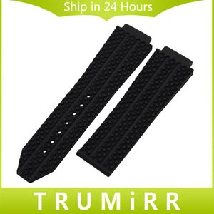 Whole- Convex Silicone Rubber Watchband 26mm x 19mm for HUB Men's Watch Band Replacement Strap Wrist Bracelet Black Blue 308H