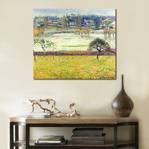 Hochwertiges, handgefertigtes Ölgemälde von Camille Pissarro, blühende Pflaumenbäume, Landschaft, Leinwandkunst, schöne Wanddekoration