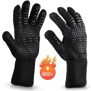 Ofenhandschuhe, Grillhandschuhe, hohe Temperaturbeständigkeit, 500–800 Grad, feuerfest, für Grill, Wärmeisolierung, Mikrowelle, 230608