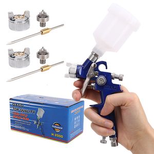 Spray Guns Luchshiy Paint Spray Gun H-2000 Airbrush Professional Mini 0,8/1,0 mm munstyckssprutpistol för bilar Pneumatisk verktyg DIY Spraying 230607