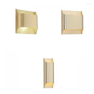 Wall Lamps Modern Lustre Copper Lamp Bronze Bedroom Indoor Led Lights Fixtures Living Room Light Corridor Sconce