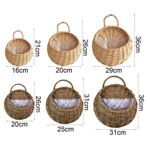 Planters Pots 1 Set Practical Pot Plants Holder Pastoral Flower Basket Breathable Florist Rattan Planter Durable 230607