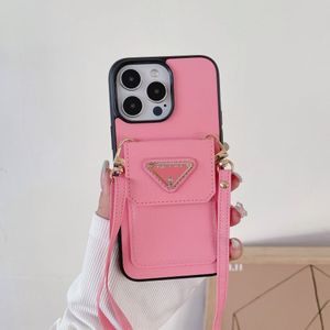 Lindas capas de telefone para iPhone 15 14 13 Pro Max Crossbody Couro Bolsa de cartão de luxo para 18 17 16 15pro 14pro 13pro 12pro 12 11 X Xs S23 S22 Ultra Plus Capa com caixa de logotipo