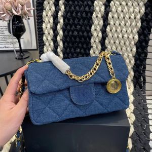 Denim designer bag Luxury Handbag Fashionbags Crossbody Classic Quilted Golden Ball Woman Shoulder Sling Vintage Box Bag CC Bag Messenger Bags Blue 23CM