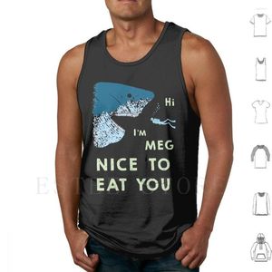 Men's Tank Tops Megalodon Says Nice To Eat You! Vest Sleeveless Meg The You Fun Cute Kids Childrens