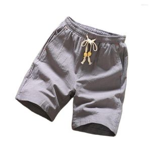 Pantaloncini da uomo Pantaloni larghi da uomo Pantaloni estivi al polpaccio Harajuku Pantaloni casual in cotone e lino Harem larghi con coulisse Abbigliamento da spiaggia